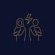 Illustration of two people with crossed arms facing away from each other, separated by a lightning bolt symbol, on a dark background. A lion logo with "Aamir Asset Valuations Group Australia" graces the lower right corner.